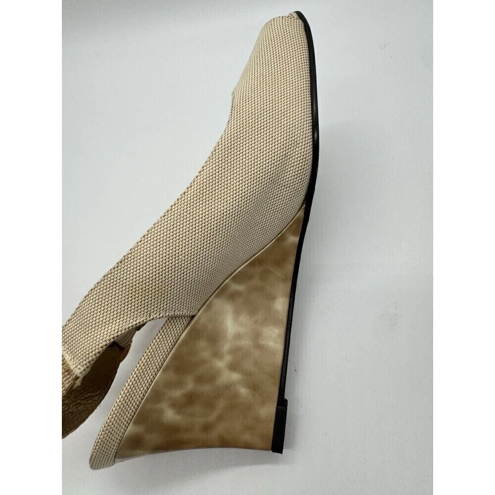 STUART WEITZMAN IVORY LIGHT TAN TORTOISE SHELL WEDGES SHOES Size 9